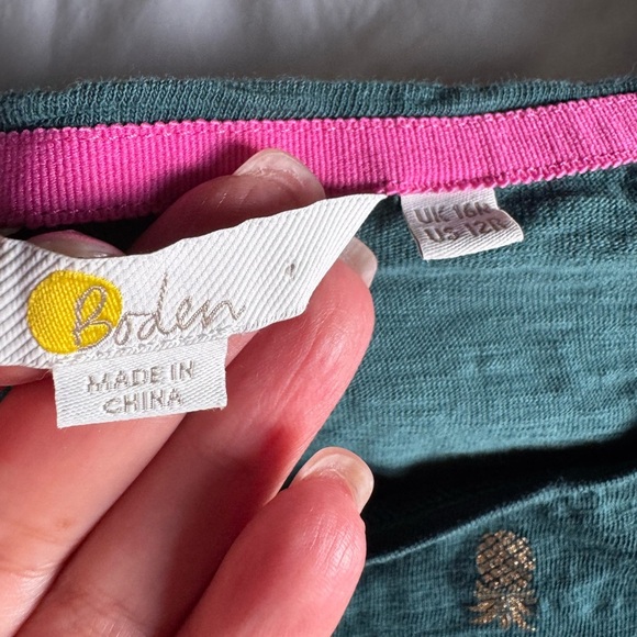 Boden Paulina Pineapple green and gold jersey Dress. Ptp 21” length 34” - Picture 7 of 10